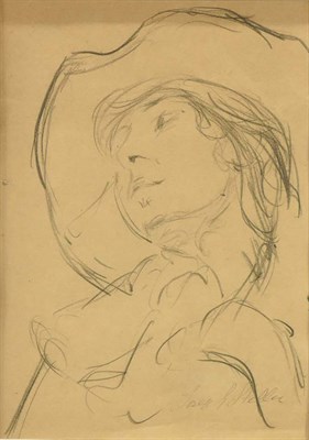 Lot 72 - Joseph Stella American, 1877-1946 Head of a...