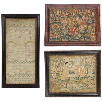 Lot 363 - Group of English Samplers and Needlework...
