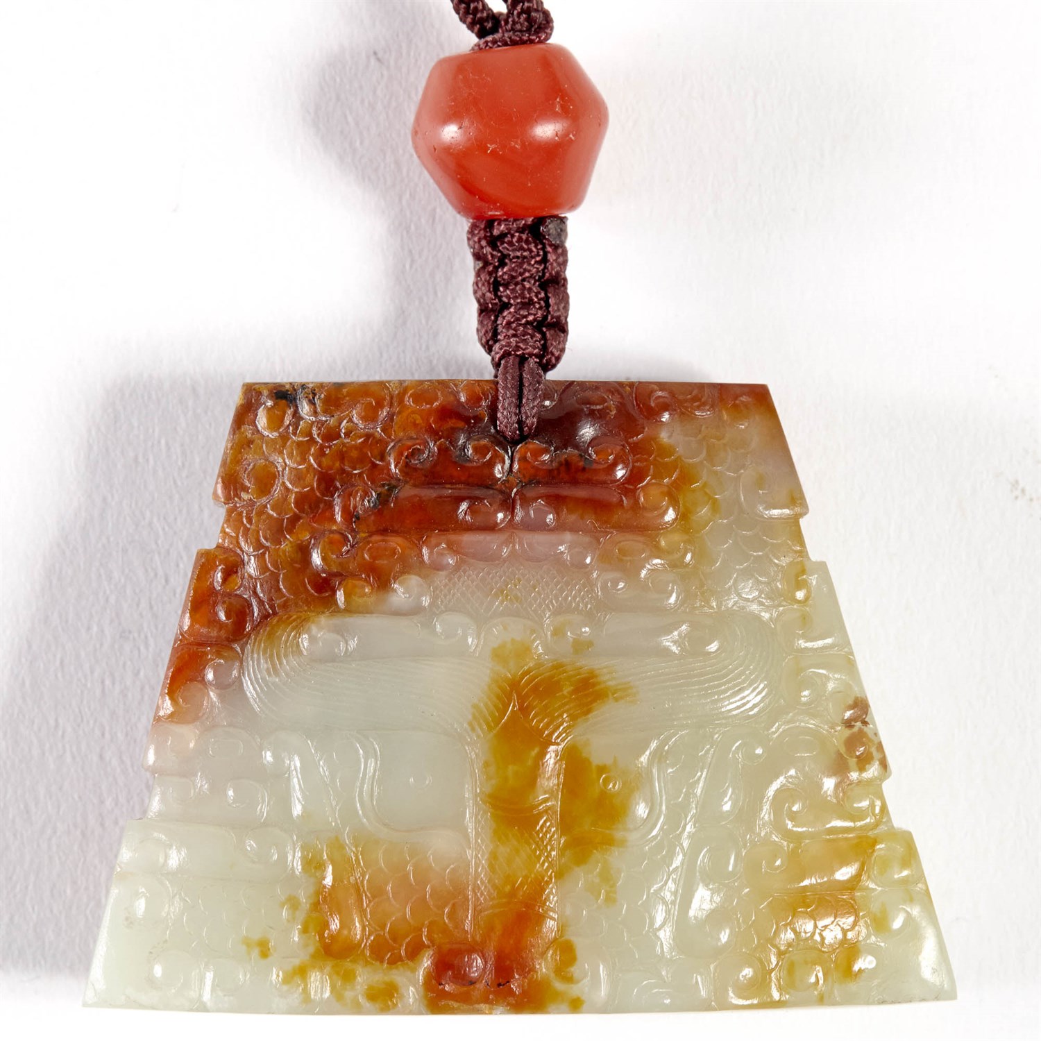 Lot 49 - Chinese Archaistic Jade 'Scabbard' Pendant