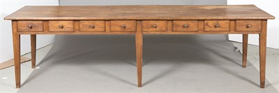 Lot 452 - Oak Double Sided Table With eight drawers on...