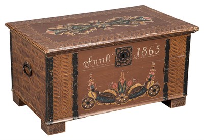 Lot 453 - Continental Grain-Painted and Decorated Chest...