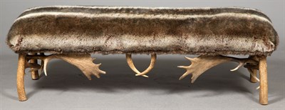 Lot 455 - Faux Fur and Antler Bench Height 19 inches (48....