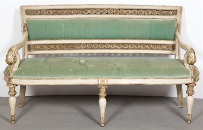 Lot 456 - Italian Neoclassical Painted and Parcel-Gilt...
