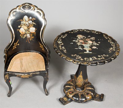 Lot 424 - Victorian Mother-of-Pearl Inlaid Papier-Mâché...