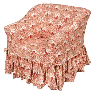 Lot 439 - Two Cotton Slip Covered Club Chairs Height 32...