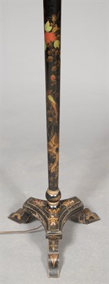 Lot 436 - Black-Painted and Japanned Floor Lamp Height...