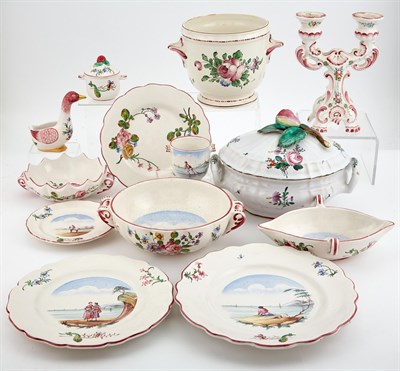 Lot 1118 - French Polychrome Decorated Ceramic Dinner...