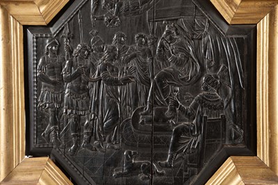 Lot 432 - Pair of Continental Baroque Style Ebony Relief...