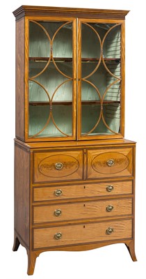 Lot 250 - George III Inlaid Satinwood Secretaire...
