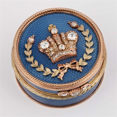 Lot 1282 - Fabergé Style Gold and Enamel Covered Box and...