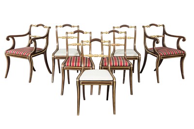 Lot 254 - Set of Twelve Regency Rosewood-Grained and...