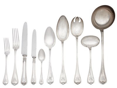 Lot 204 - French Silver Flatware Service Maker's mark MB...