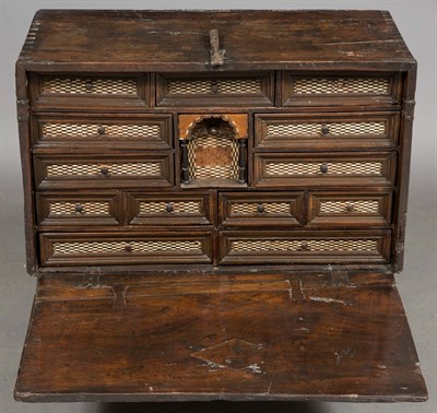 Lot 370 - Spanish Bone-Inlaid and Iron-Mounted Walnut...