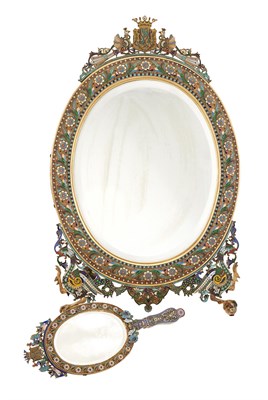 Lot 10 - Russian Silver-Gilt and Cloisonné Enamel Large...