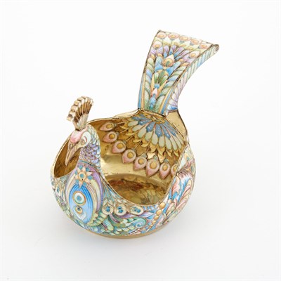 Lot 140 - Russian Style Silver-Gilt and Cloisonné Enamel...
