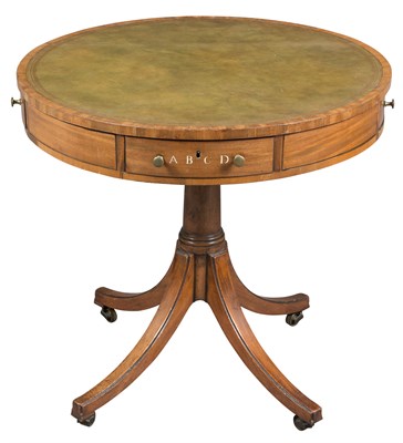 Lot 243 - George III Inlaid Mahogany Drum Table Late...