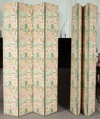 Lot 1483 - Chintz-Lined Eight-Panel Screen Height 8 feet...