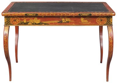 Lot 404 - Continental Red-and Black-Japanned and...