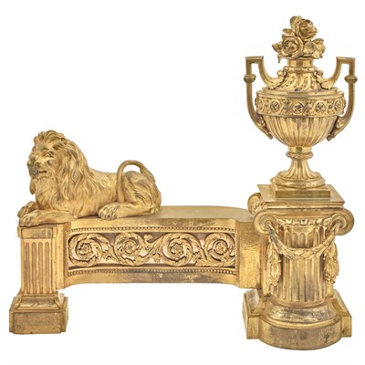 Lot 343 - Pair of Louis XVI Ormolu Chenets Circa 1775...