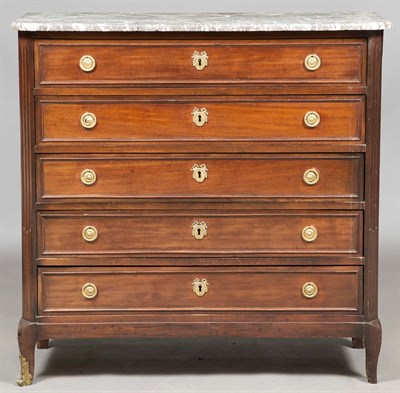 Lot 335 - Louis XV/XVI Transitional Mahogany Tall Chest...