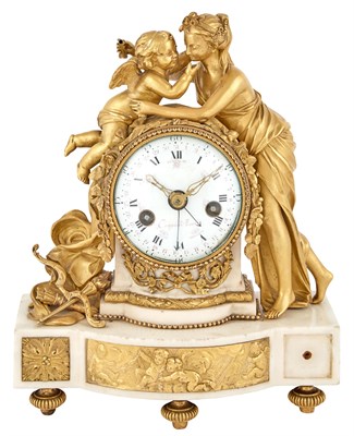 Lot 346 - Louis XVI Gilt-Bronze and White Marble Mantel...