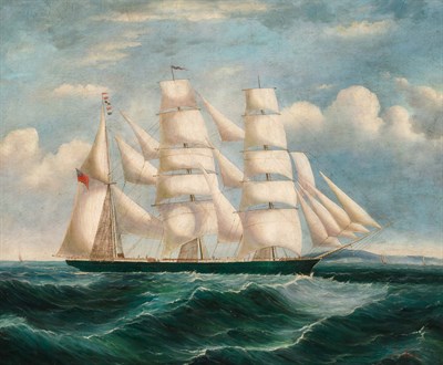 Lot 96 - J. Clark 20th Century Three-masted Ship off a...