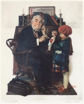 Lot 184 - Norman Rockwell (1894-1978) DOCTOR AND DOLL...