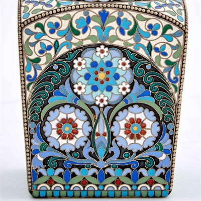 Lot 163 - Russian Silver and Cloisonné Enamel Tea Caddy...