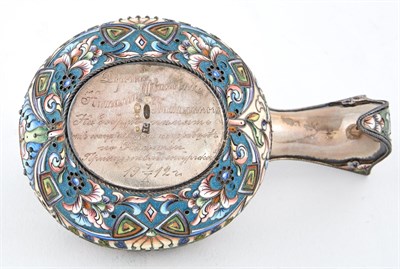 Lot 161 - Russian Silver-Gilt and Cloisonné Enamel Kovsh...