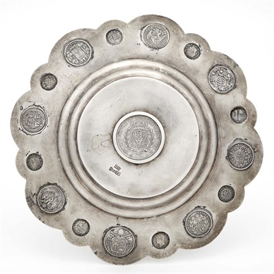 Lot 153 - Russian Coin-Inset Silver Charger Andrei...