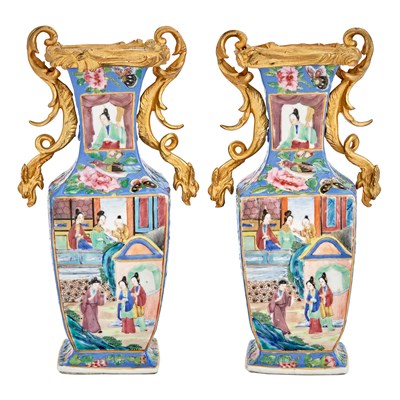 Lot 339 - Pair of 19th Century Export Ormolu-Mounted...