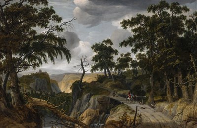 Lot 49 - Jan Looten Dutch, 1617/18-1681 A Rocky Wooded...