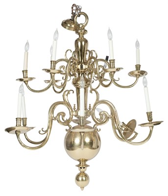 Lot 422 - Dutch Baroque Style Brass Twelve-Light...