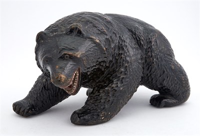 Lot 1302 - Carved and Painted Wood Model of a Bear...