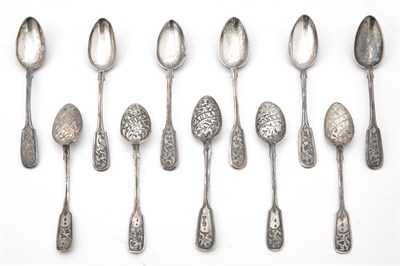Lot 1275 - Assembled Set of Eleven Russian Silver and...
