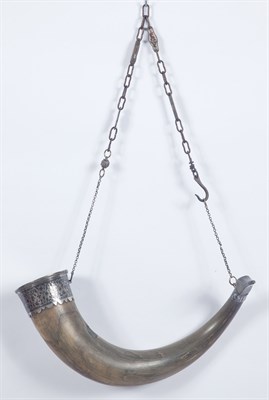 Lot 1276 - Russian Silver and Niello Mounted Horn Late...