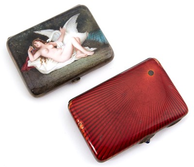 Lot 1268 - Two Continental Silver and Enamel Cigarette...
