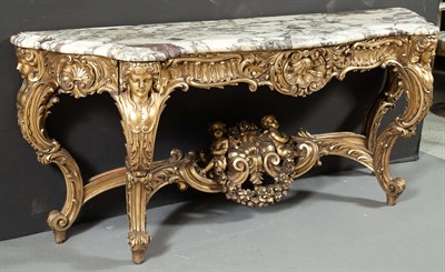 Lot 1472 - Napoleon III Carved and Giltwood Console with...