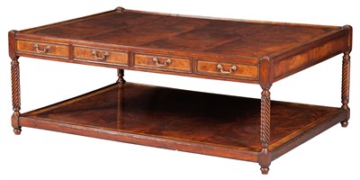 Lot 1381 - Regency Style Inlaid Mahogany Two-Tier Low...