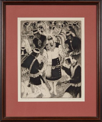 Lot 1106 - Gene Kloss (1903-1996) KERESAN DANCERS Etching,...