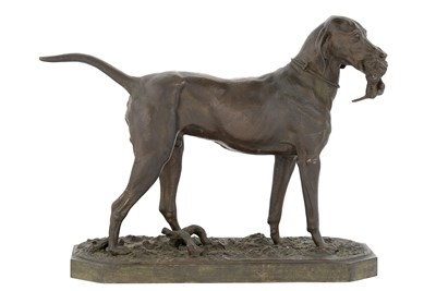 Lot 153 - Russian Bronze Figure of a Hunting Dog with...