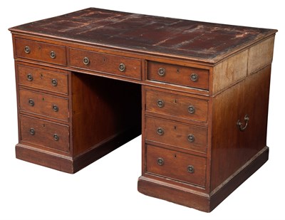 Lot 1372 - George III Mahogany Pedestal Desk Height 31...