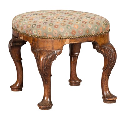 Lot 1371 - George II Style Walnut Oval Footstool Height...
