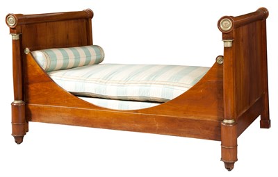 Lot 1124 - Empire Ormolu-Mounted Fruitwood Daybed Height...