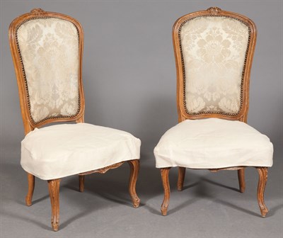 Lot 1469 - Pair of Louis XV Style Beechwood Slipper...
