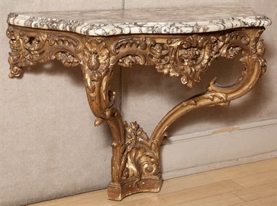 Lot 1122 - Louis XV Style Giltwood and Marble Top Console...