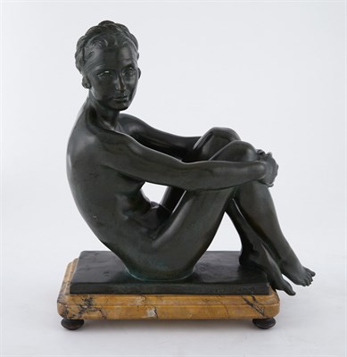 Lot 1330 - French Green Patinated Bronze Figure of a Nude...