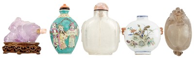 Lot 1137 - Group of Five Chinese Snuff Bottles Qing...