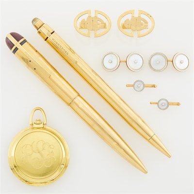 Lot 117 - Group of Gold, Gold-Filled and Metal Gentleman's Jewelry and Accessories