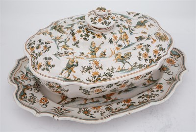 Lot 403 - Moustiers Faience Oval Tureen and Stand With...